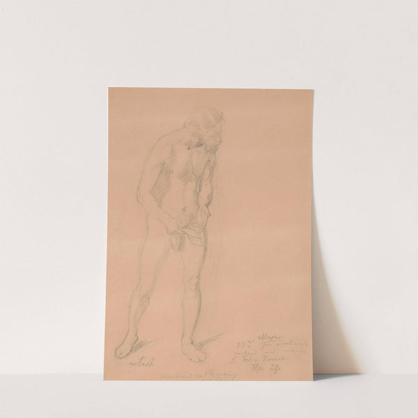 Nude Study for a Figure of an Italian in the Painting 'The Upbringing of Sigismund Augustus' by Józef Simmler