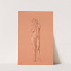 Nude study for attendant figure holding a spear in The Sleep of Arthur in Avalon by Sir Edward Coley Burne-Jones