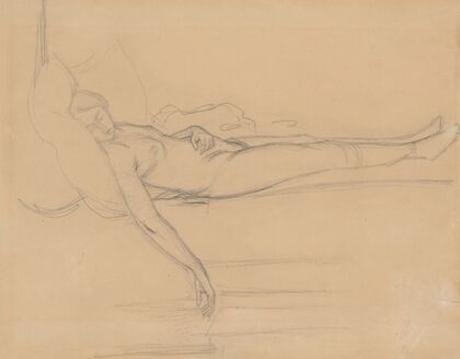 Nude study for the figure of Barbara in the painting ‘Death of Barbara RadziwiÅÅ’