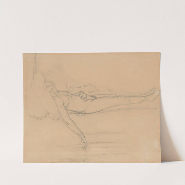 Nude study for the figure of Barbara in the painting 'Death of Barbara Radziwiłł' by Józef Simmler