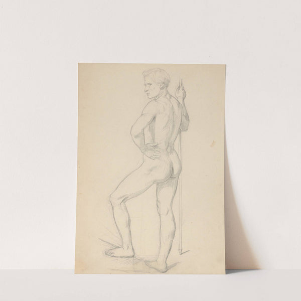 Nude study of guardian to the painting ‘Katarzyna Jagiellonka in Gripsholm Prison’ (1858) by Józef Simmler