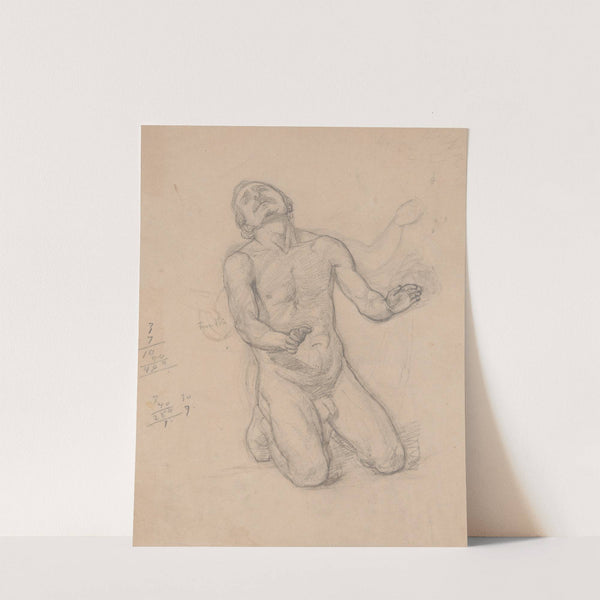 Nude study to the figure of St. Matthias to the painting ‘Martyrdom of St. Matthias’ (1866-1867) by Józef Simmler