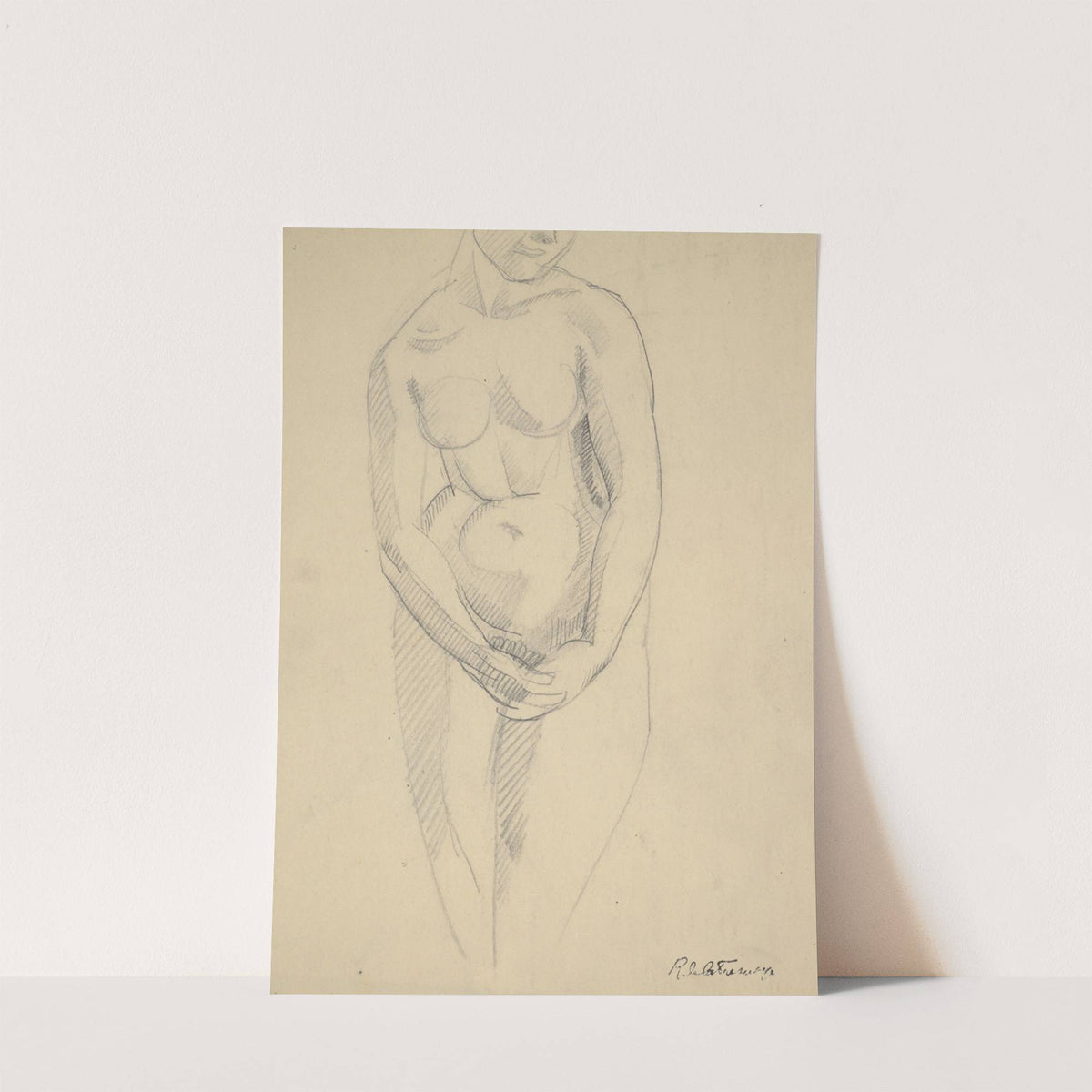 Nude with hands Crossed by Roger de La Fresnaye