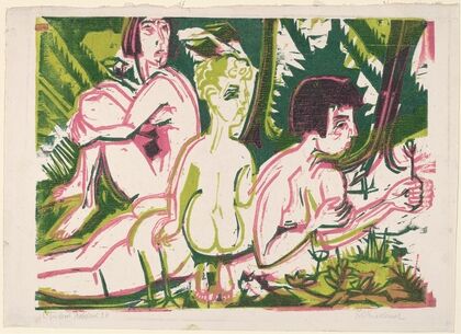 Nude Women with a Child in the Forest (1925)