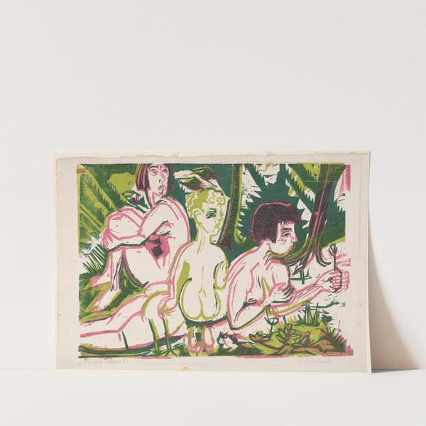 Nude Women with a Child in the Forest (1925) by Ernst Ludwig Kirchner