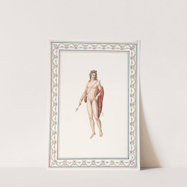 Nude youth holding bow and arrow. (1783) by Pierre-Jean Mariette