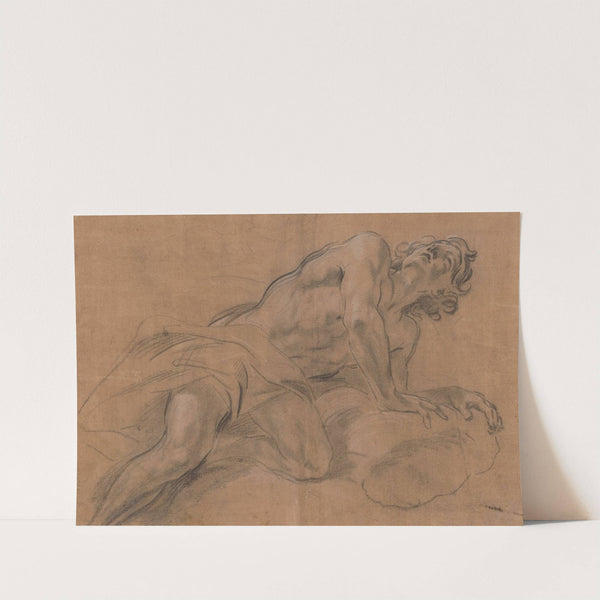 Nude Youth Leaning on a Cloud and Gazing Upward by Giovanni Battista Beinaschi