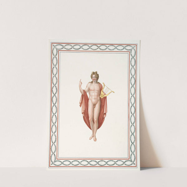 Nude youth with gold harp. (1783) by Pierre-Jean Mariette