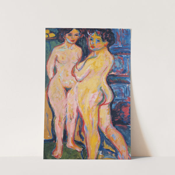 Nudes Standing by Stove by Ernst Ludwig Kirchner