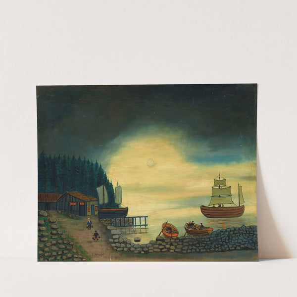 Nuit de pleine lune by Louis Vivin