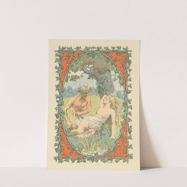 Nymph and satyr by Léon Lebègue