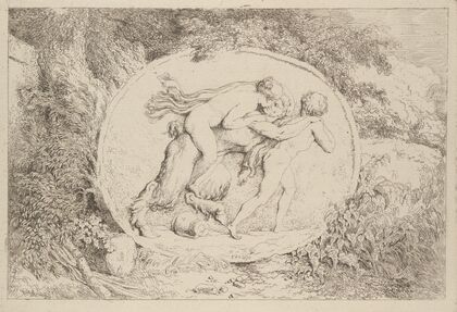 Nymph Astride a Satyr