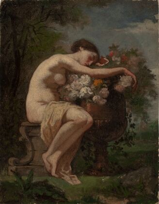Nymph Next To A Flower Urn,Study
