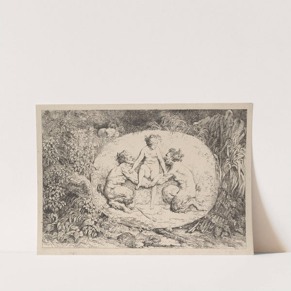 Nymph supported by two satyrs by Jean-Honoré Fragonard