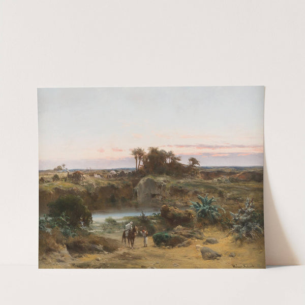 Oasis in the desert by Werner Wilhelm Gustav Schuch