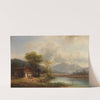 Oberbayerische Landschaft mit Waschhaus am See (Ca. 1860-1880) by Anton Doll
