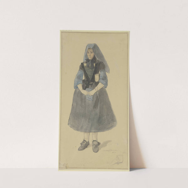 Oberhessische Bauersfrau zur Kirche gehend by Jakob Fürchtegott Dielmann