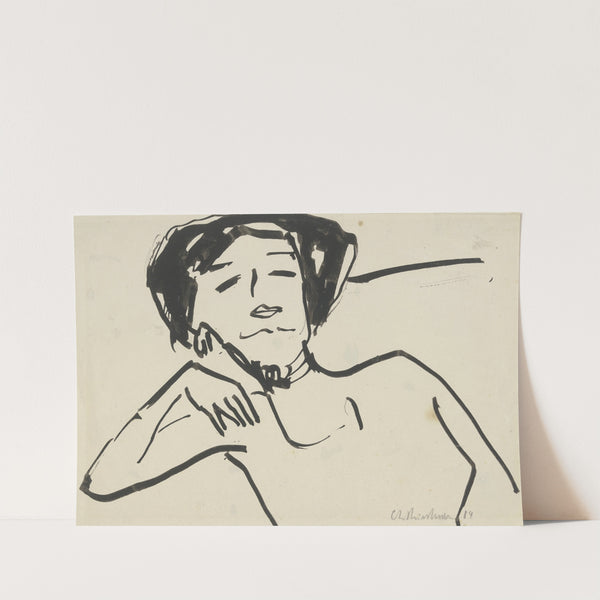 Oberkörper einer Frau, zurückgelehnt (ca. 1910) by Ernst Ludwig Kirchner