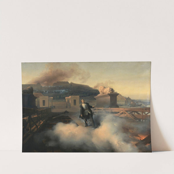 Oberst Allnoch auf der Budapester Kettenbrücke (1851) by Fritz L''' Allemand