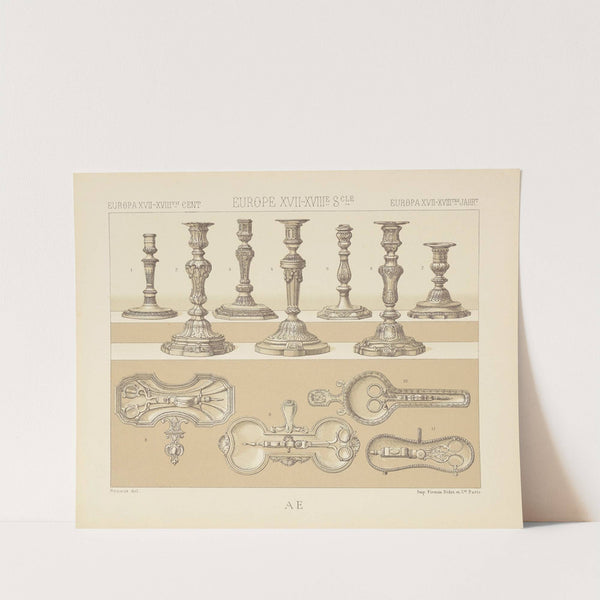 Objets mobiliers – orfevrerie – chandeliers et mouchettes (1876-1888) by Auguste Racinet