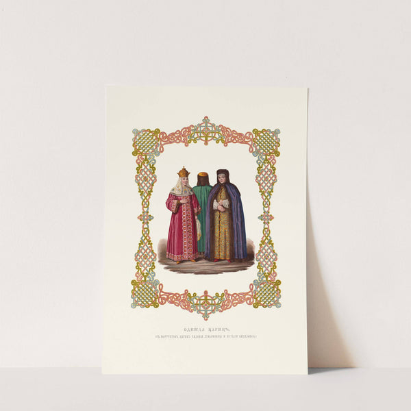 Odezhda tsarits. (S portretov tsarits Evdokii Luk'ianovny i Natalii Kirillovny.) by Fedor Grigoryevich Solntsev