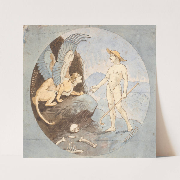 Oedipus and the Sphinx (1882 - 1884) by Niels Skovgaard