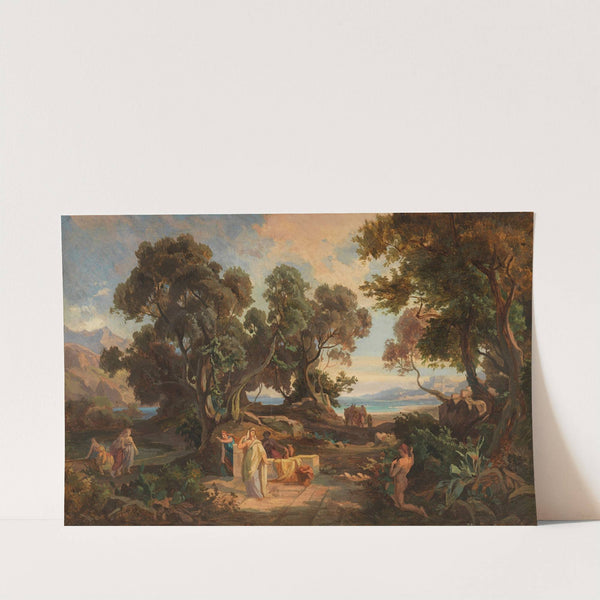 Odysseus approaches Nausicaa pleading for help by Friedrich Preller the Elder