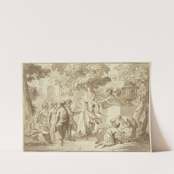 Odysseus entdeckt den als Mädchen verkleideten Achilles am Hofe des Lykomedes by Arnold Houbraken