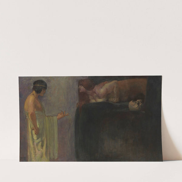 Oedipus solves the mystery of the Sphinx (1891) by Franz von Stuck