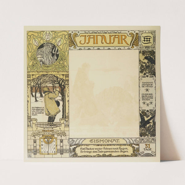 Oesterreichische Monatsbilder Pl.02 (1900) by Heinrich Lefler