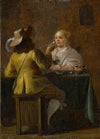 Officer and Girl Drinking Wine