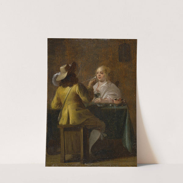 Officer and Girl Drinking Wine by Jan Olis