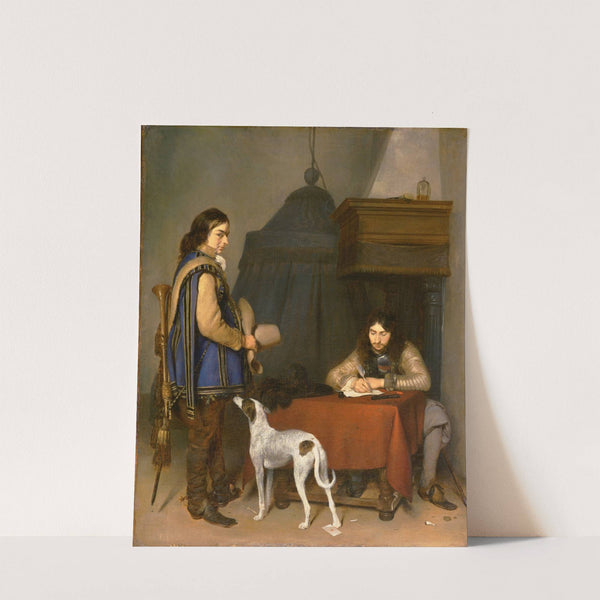 Officer Writing a Letter, with a Trumpeter by Gerard ter Borch