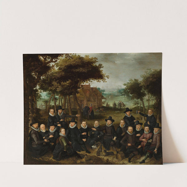 Officieren van de Oude Schutterij van Alkmaar in een landschap by Claes Jacobsz. van der Heck