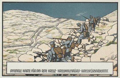 Offizielle Karte für das Rote Kreuz Kriegshilfsbüro, Kriegsfürsorgeamt (1914)