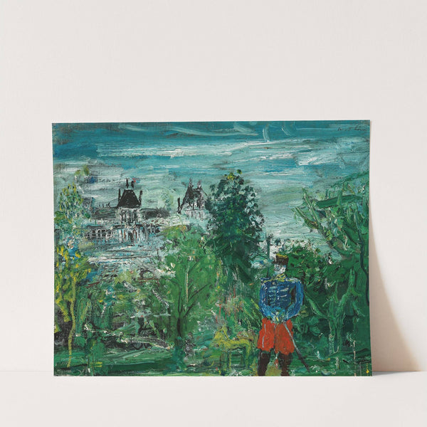 Offizier im Schloßpark (Schloß in Frankreich) by Wilhelm Thöny