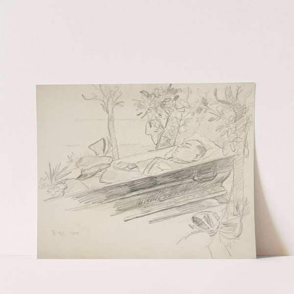 Oficer leżący w trumnie by Ivan Ivanec