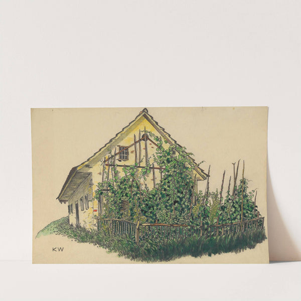 Ohne Titel (Bauernhaus mit Vorgarten) by Karl Wiener