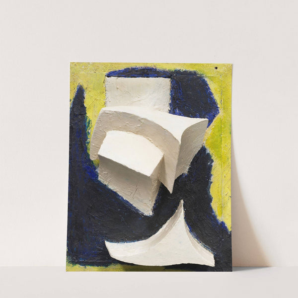 Ohne Titel (Bewegtes Weiss auf Blau und Gelb) by Kurt Schwitters