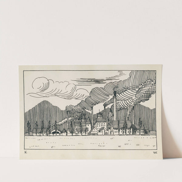 Ohne Titel (Fabrik mit rauchenden Schloten) by Karl Wiener