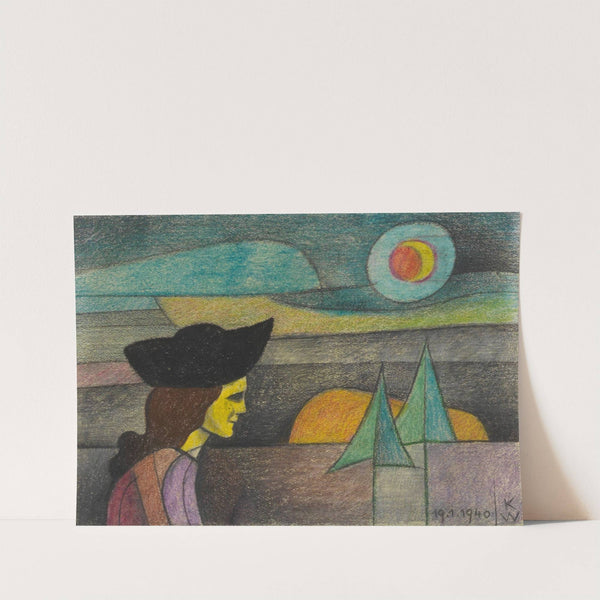 Ohne Titel (Frau mit schwarzem Hut) by Karl Wiener