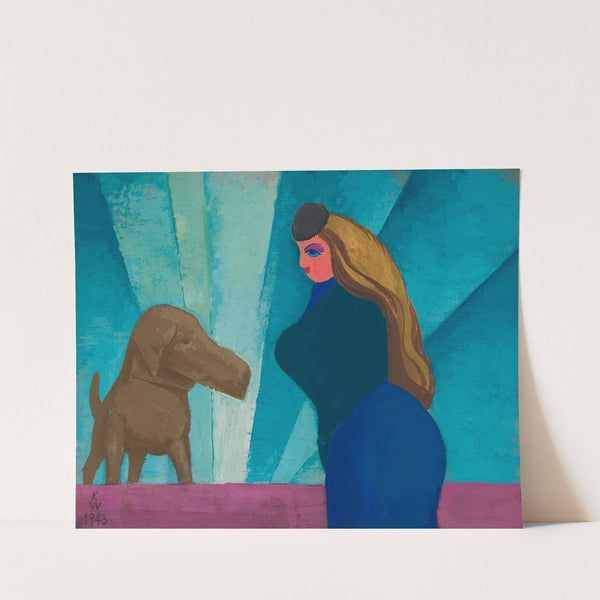 Ohne Titel (Frau und Hund) by Karl Wiener