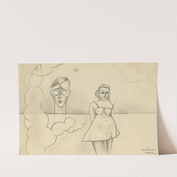 Ohne Titel (Selbstbildnis und Frauenfigur) by Karl Wiener