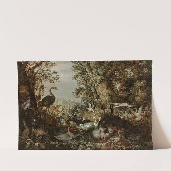 Oiseaux en couples dans un paysage by Roelant Savery