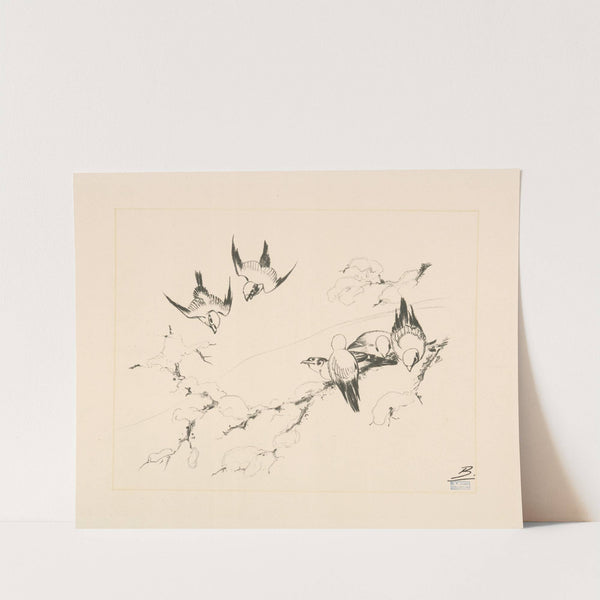 Oiseaux sur une branche d’arbre couverte de neige. (1866 - 1878) by Félix Bracquemond