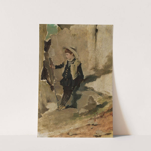 Ojców – Boy against the rocks by Franciszek Żmurko