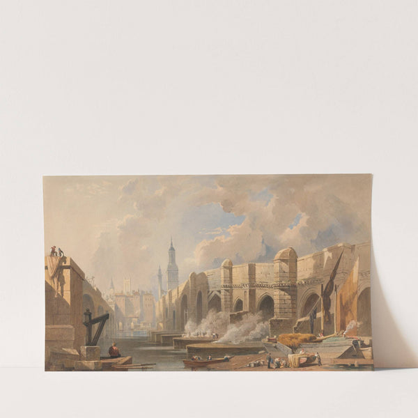 Old and New London Bridge by Edward William Cooke