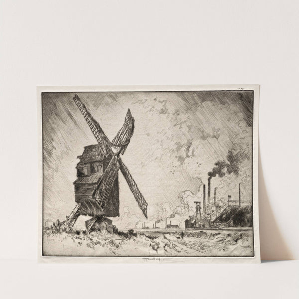 Old and New Mills, Valenciennes, France by Joseph Pennell