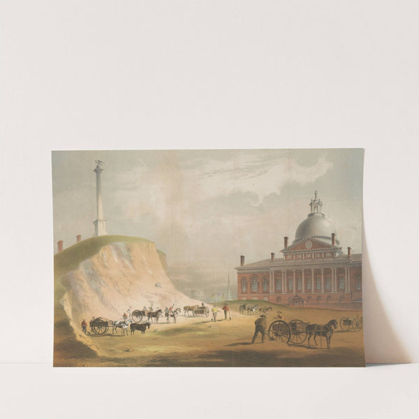 Old Boston. Beacon Hill from the present site of the reservoir between Hancock & Temple Sts. by John Rubens Smith