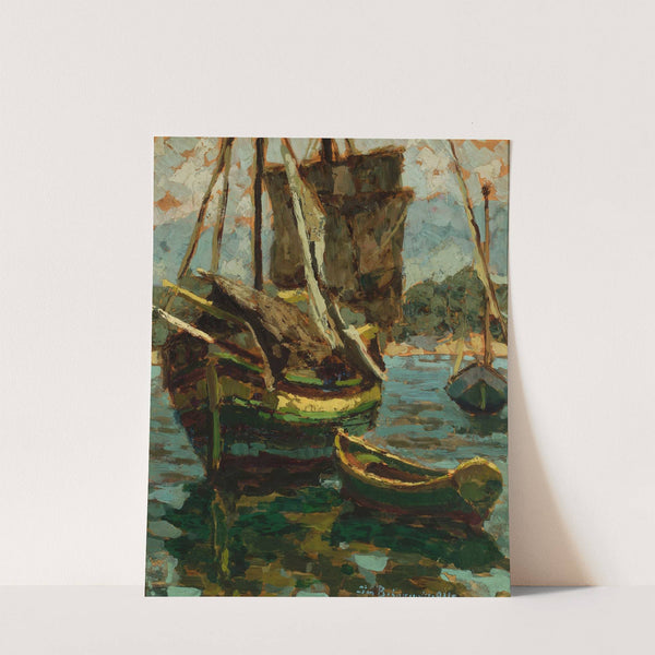 Old Brigantino and two boats (1931) by Jan Bohuszewicz